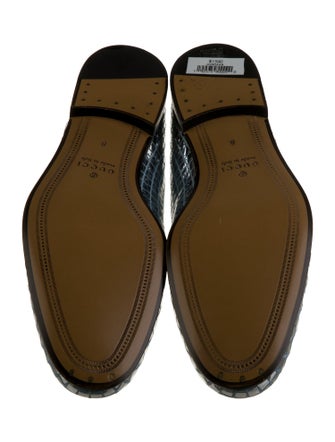 Gucci Horsebit Accent Canvas Loafers