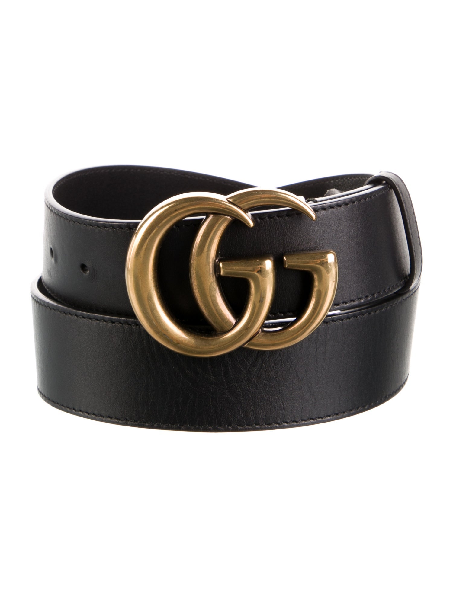 Gucci Double G Logo Leather Belt
