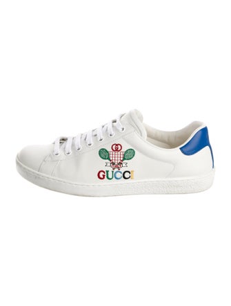 Gucci Leather Graphic Print Sneakers