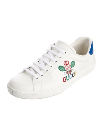 Gucci Leather Graphic Print Sneakers