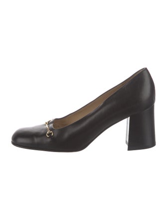 Gucci Horsebit Accent Leather Pumps