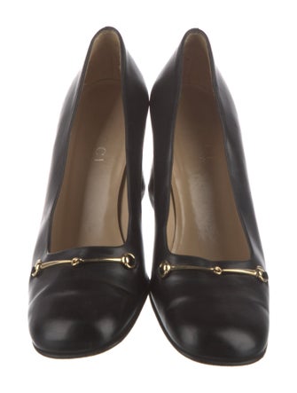 Gucci Horsebit Accent Leather Pumps