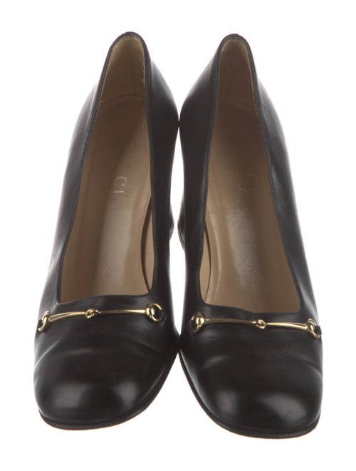 Gucci Horsebit Accent Leather Pumps