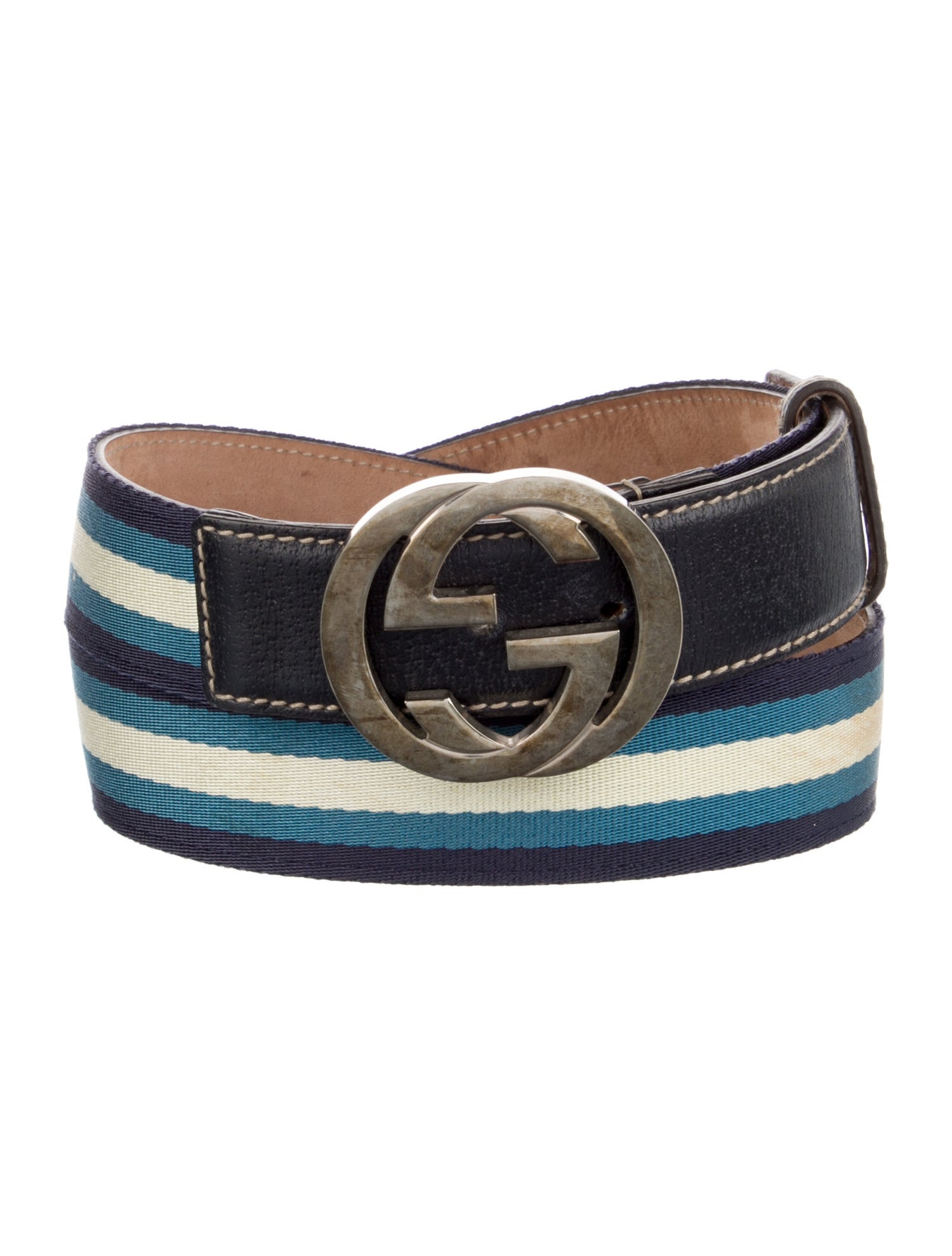Gucci Web Accent Leather Belt