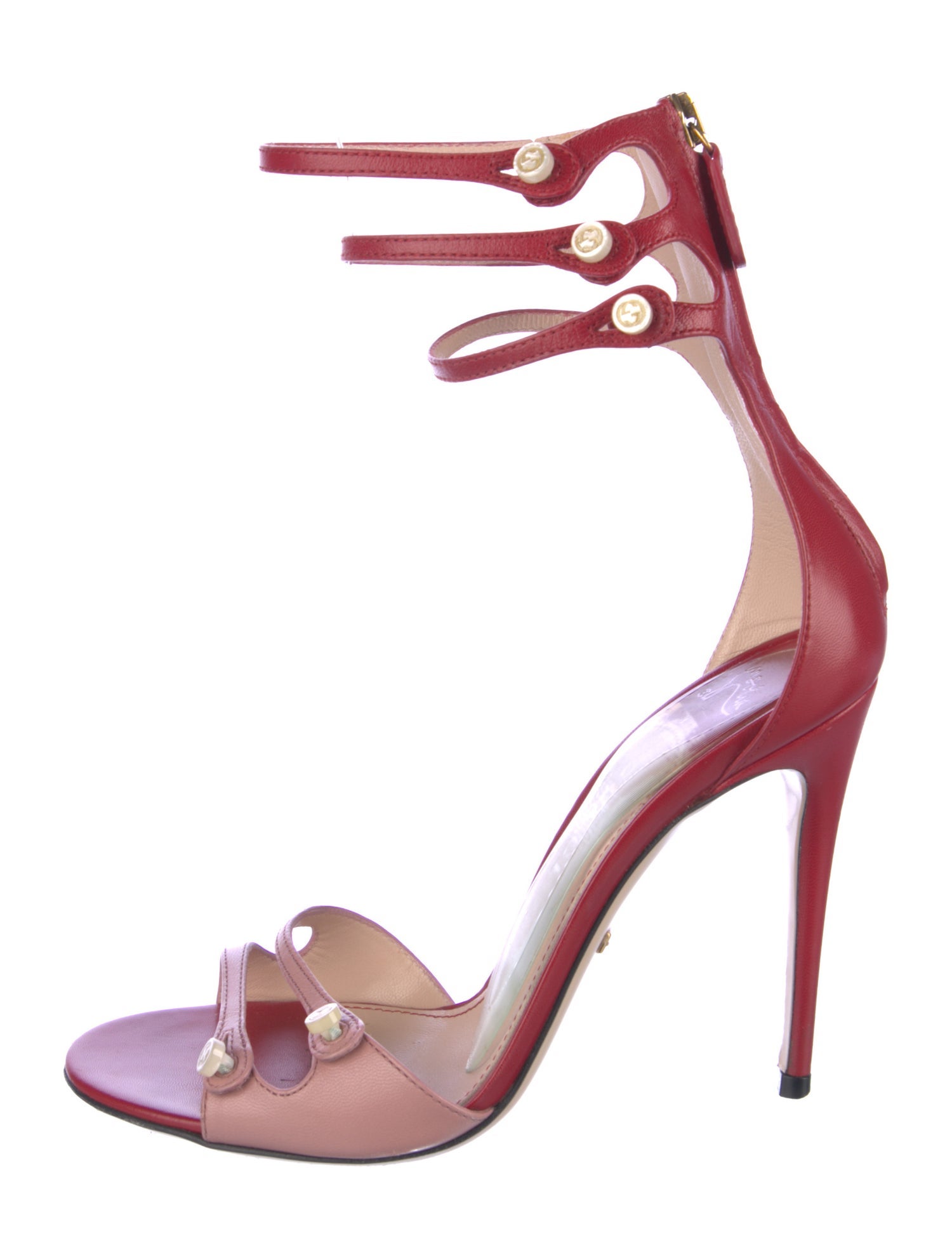 Gucci Interlocking G Logo Leather Sandals