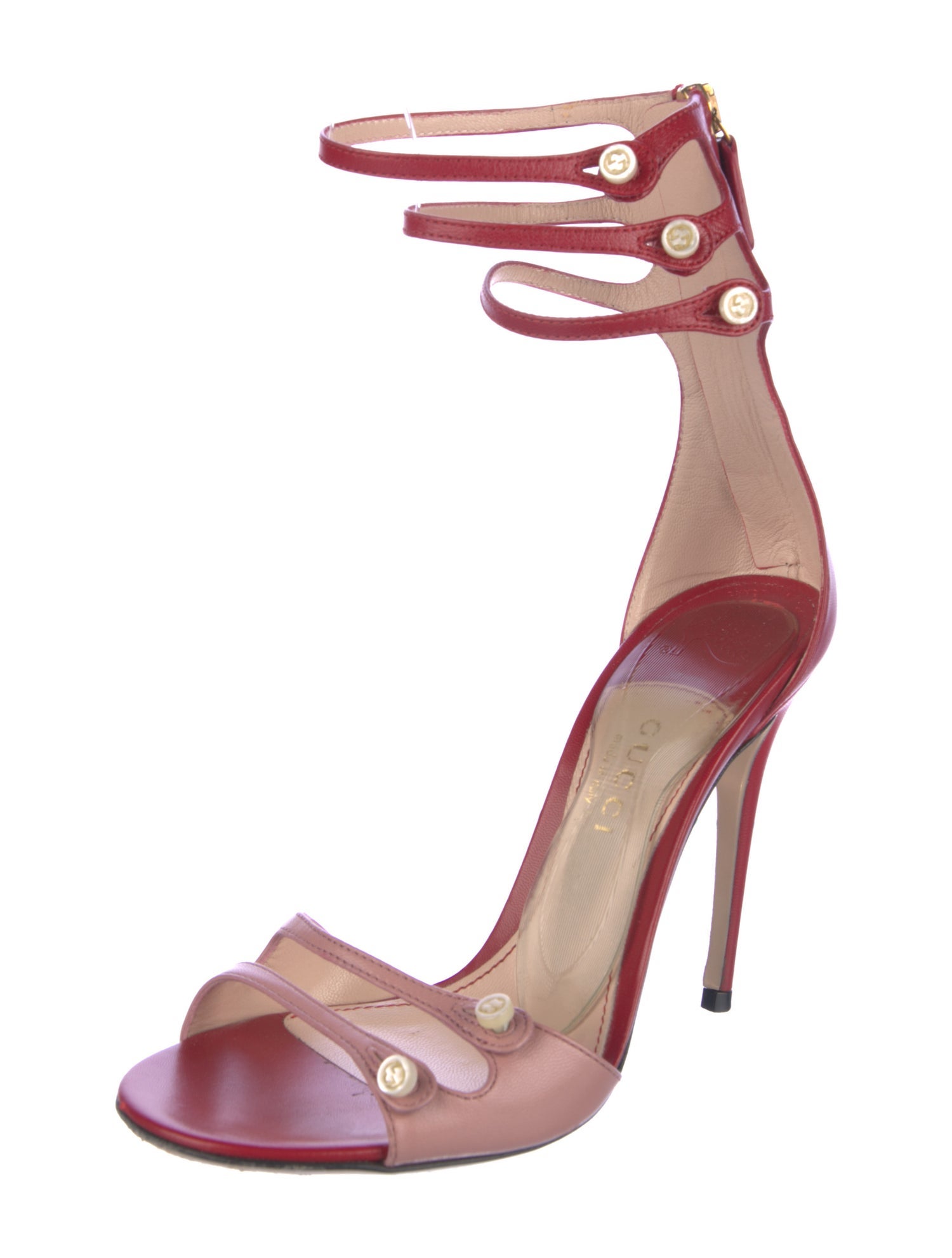 Gucci Interlocking G Logo Leather Sandals