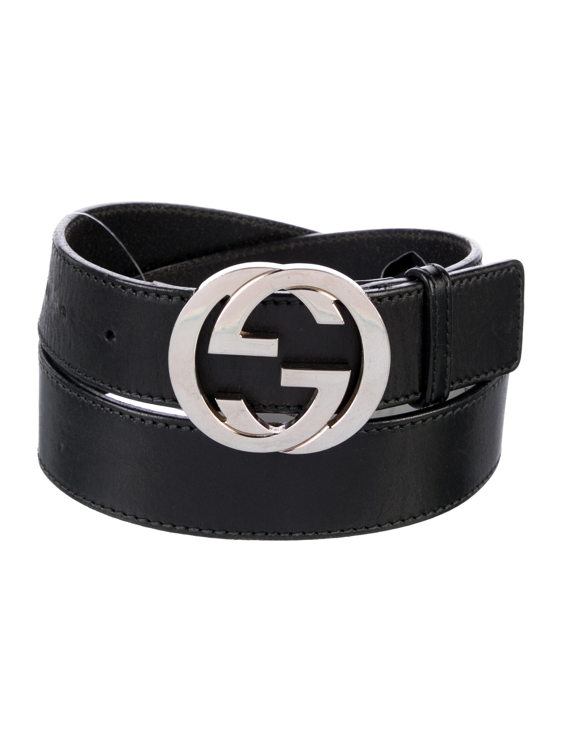 Gucci Double G Logo Leather Belt