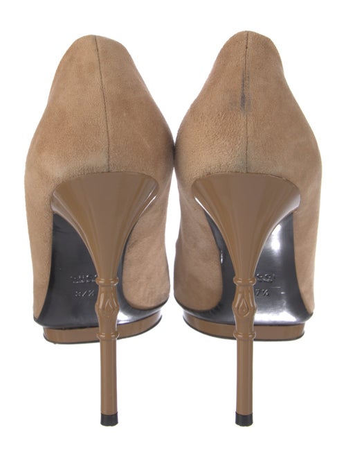 Gucci Bamboo Accent Suede Pumps