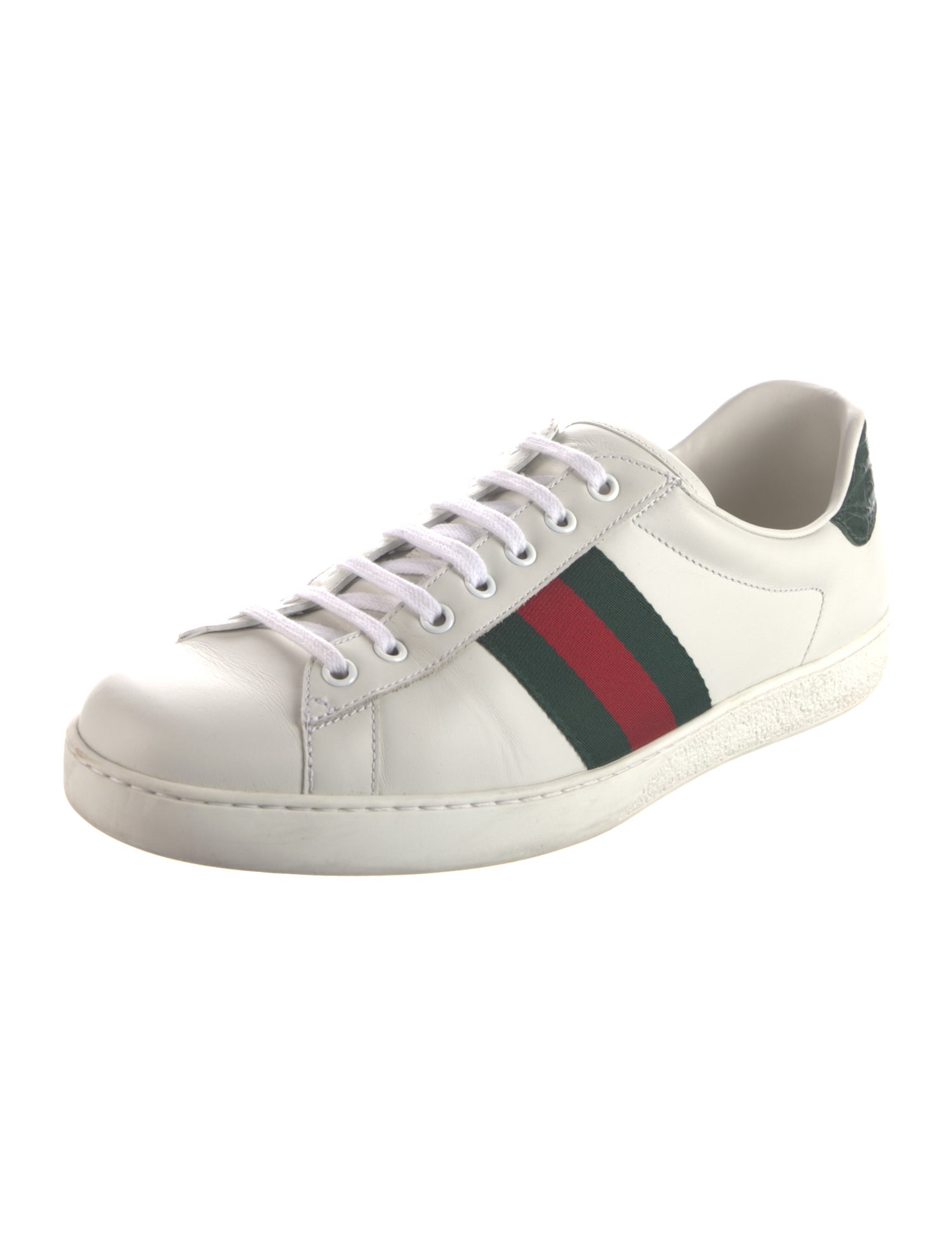 Gucci Web Accent Leather Sneakers