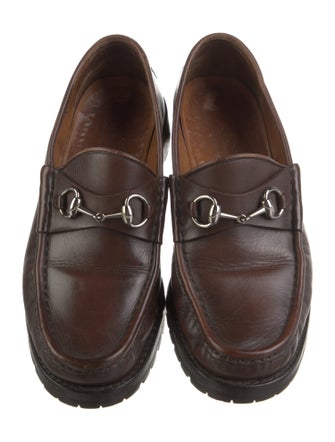Gucci Horsebit Accent Leather Loafers