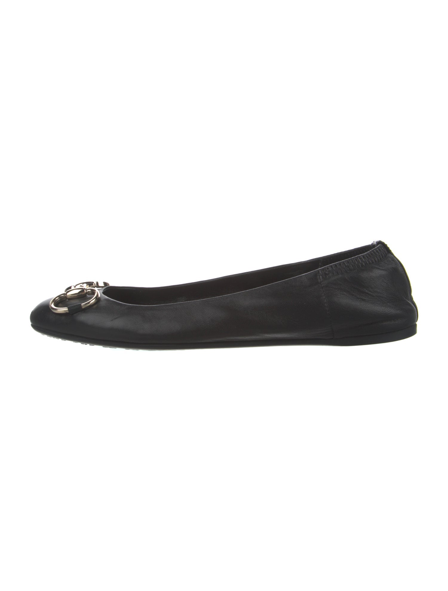 Gucci Horsebit Accent Leather Ballet Flats