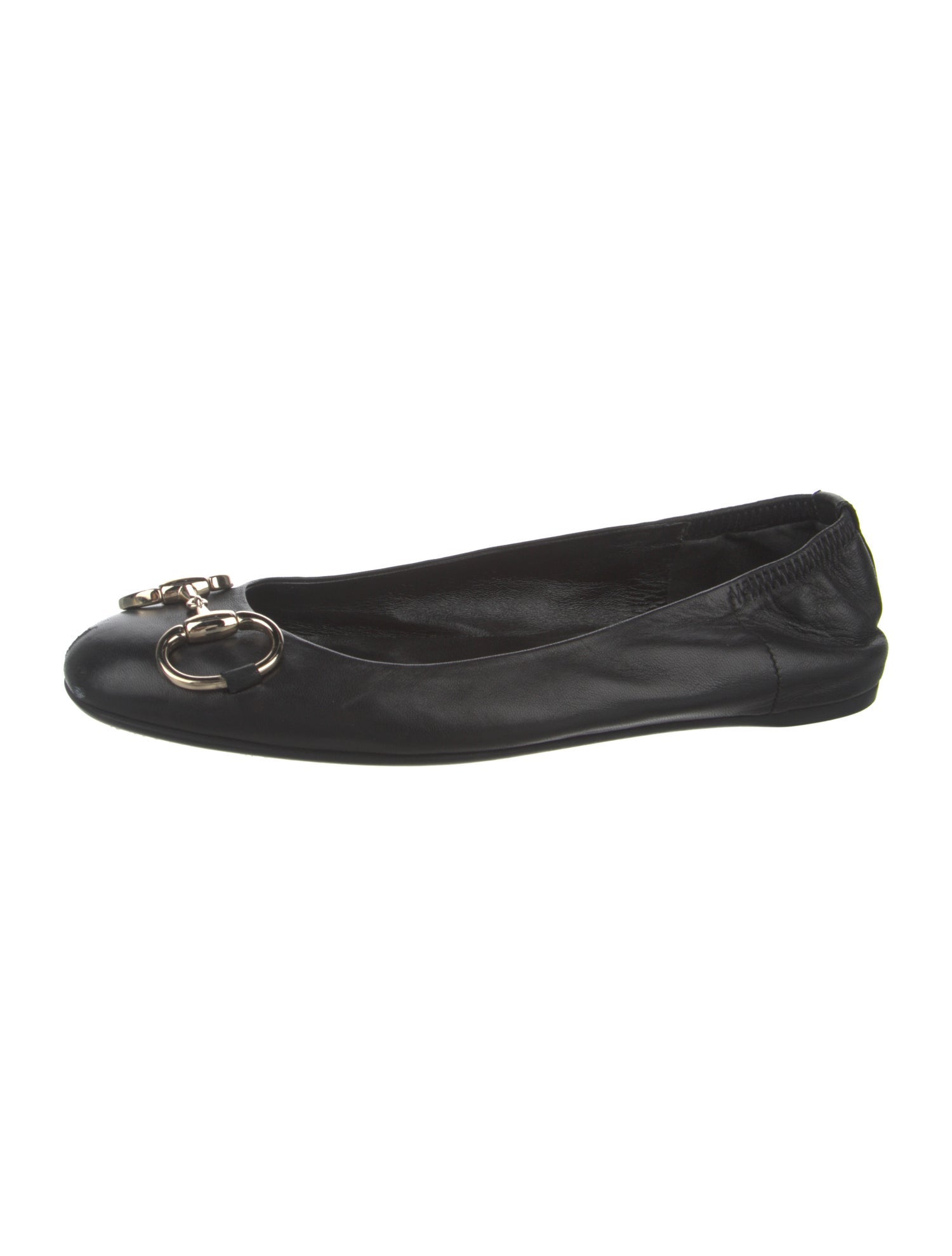 Gucci Horsebit Accent Leather Ballet Flats