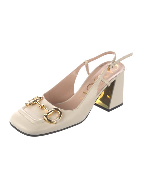 Gucci 1955 Horsebit Accent Leather Slingback Sandals