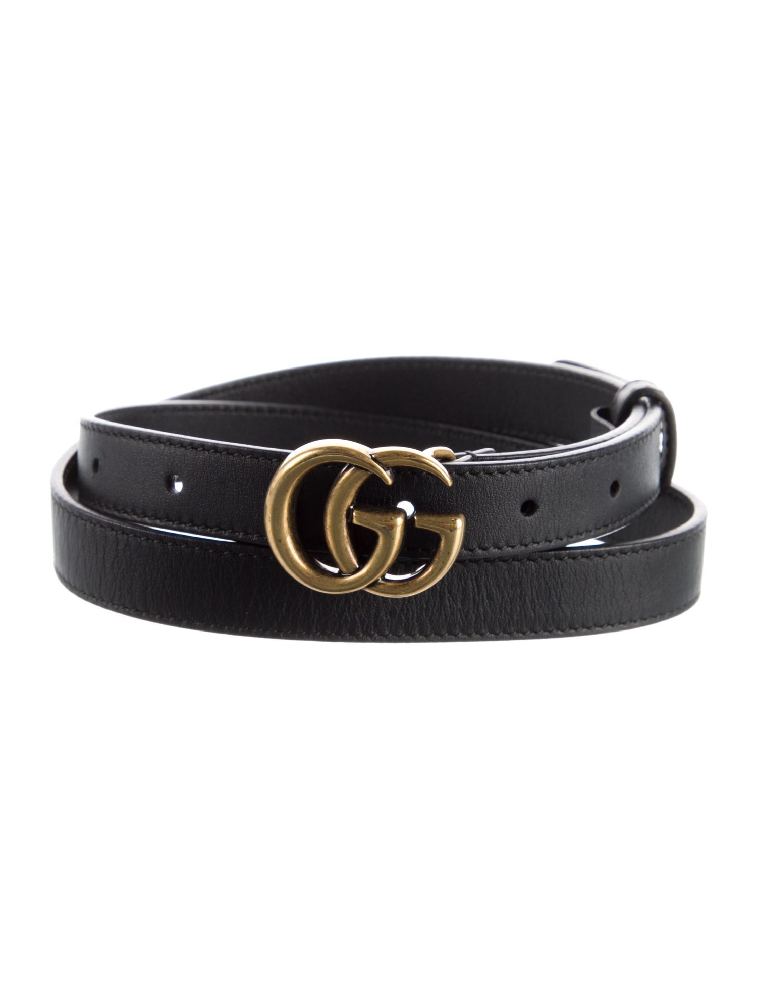 Gucci Double G Logo Skinny Belt