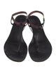 Gucci Web Accent Leather T-Strap Sandals