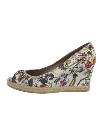 Gucci Horsebit Accent Canvas Espadrilles