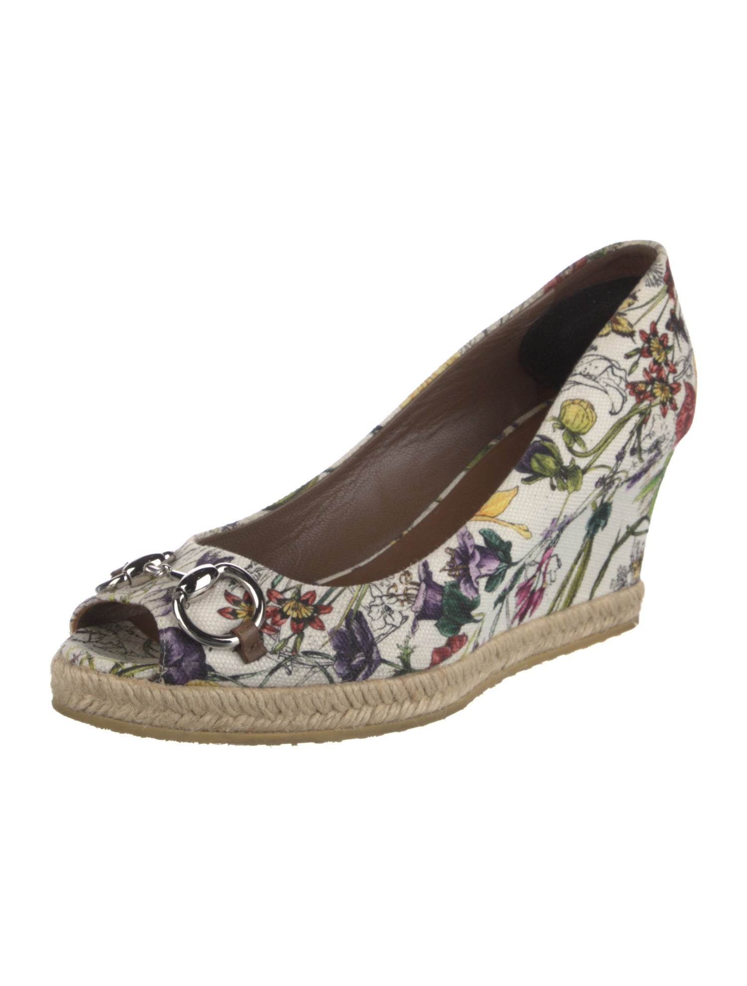 Gucci Horsebit Accent Canvas Espadrilles