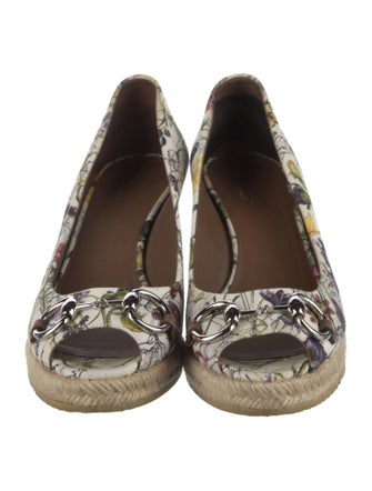 Gucci Horsebit Accent Canvas Espadrilles