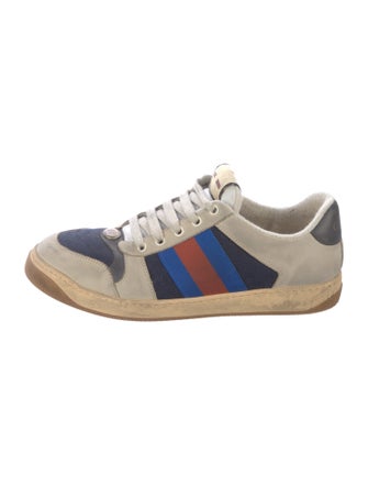 Gucci Leather Colorblock Pattern Sneakers
