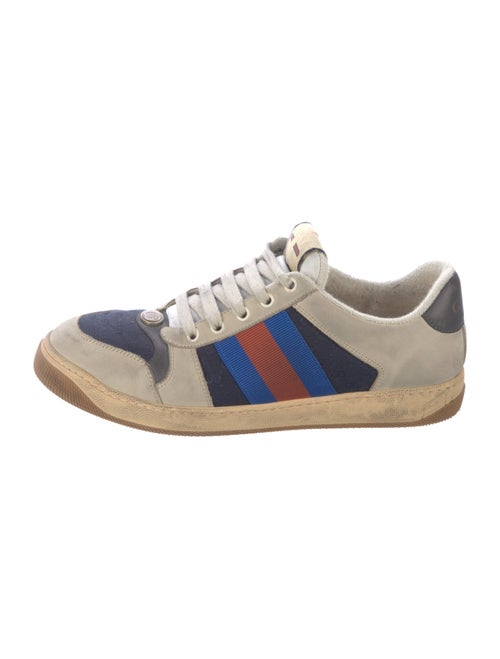 Gucci Leather Colorblock Pattern Sneakers