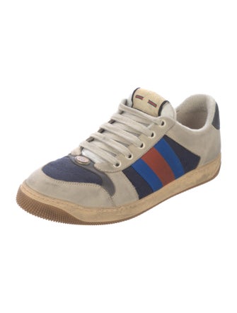 Gucci Leather Colorblock Pattern Sneakers