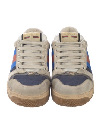 Gucci Leather Colorblock Pattern Sneakers