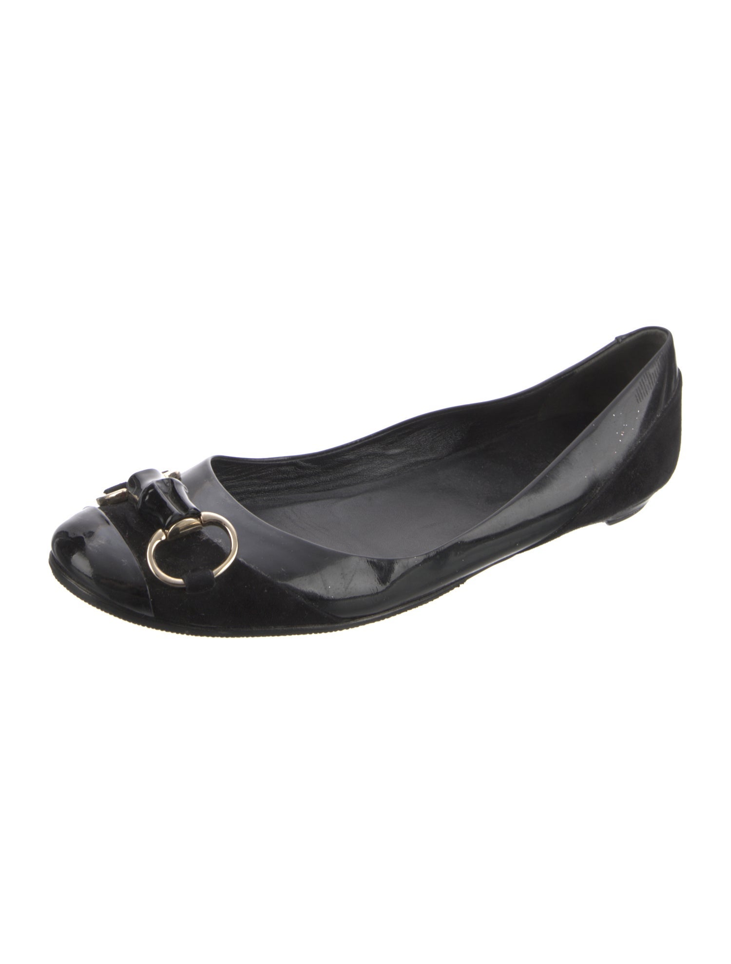 Gucci Horsebit Accent Patent Leather Flats