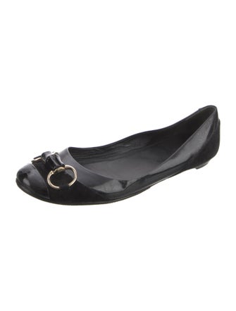 Gucci Horsebit Accent Patent Leather Flats