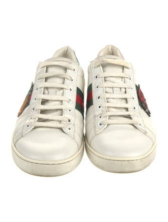 Gucci Web Accent Leather Sneakers