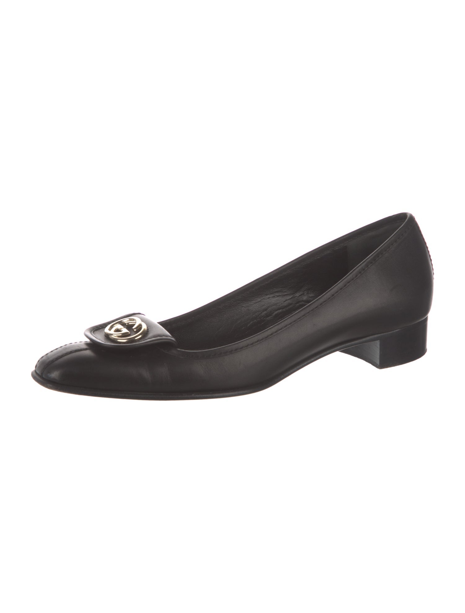 Gucci Web Accent Leather Flats