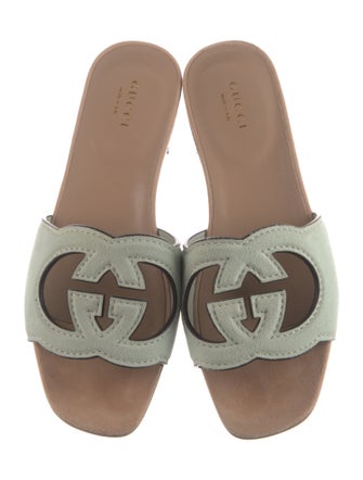 Gucci Interlocking G Logo Leather Slides