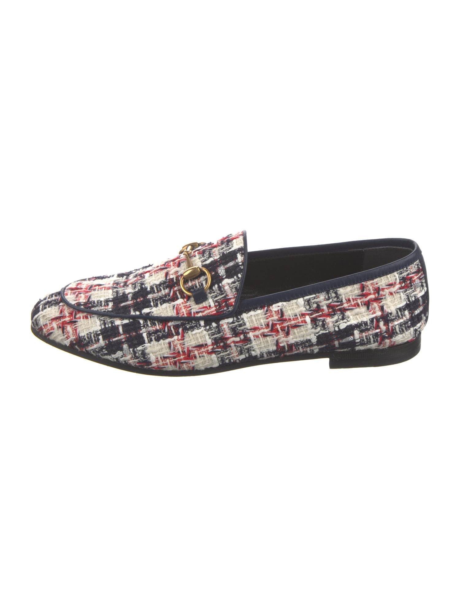 Gucci Horsebit Accent Tweed Loafers