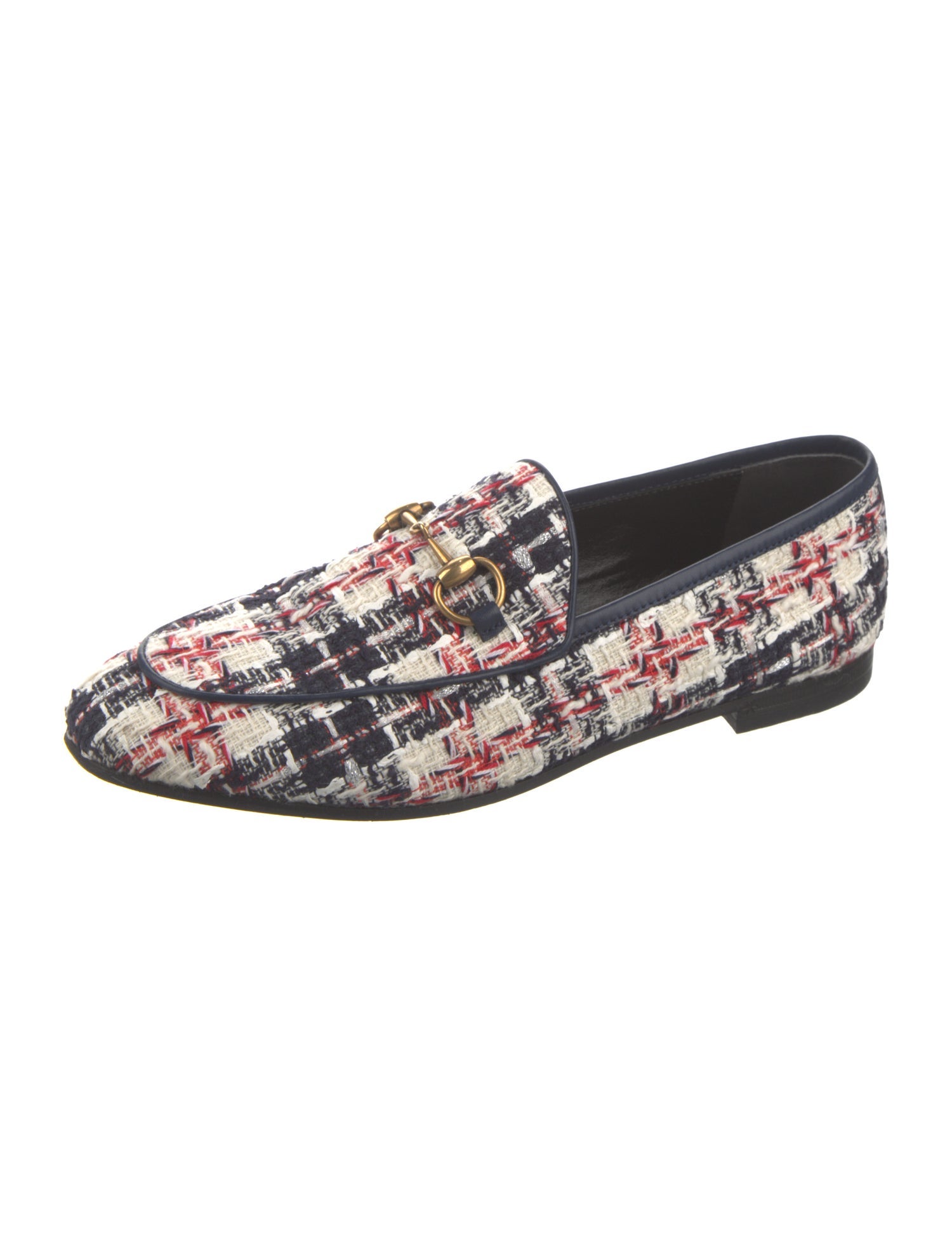 Gucci Horsebit Accent Tweed Loafers