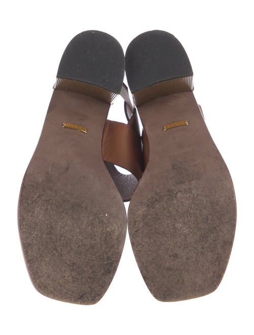 Gucci Horsebit Accent Leather Slingback Sandals