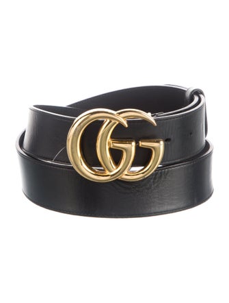 Gucci Double G Logo Leather Waist Belt