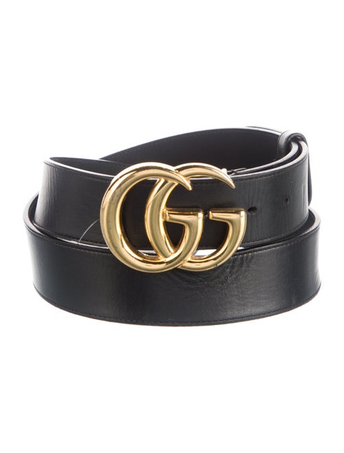 Gucci Double G Logo Leather Waist Belt