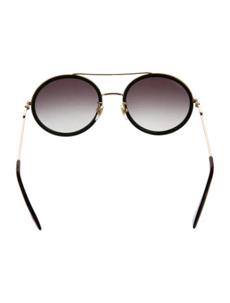 Gucci Web Accent Round Sunglasses