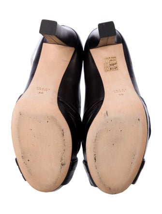 Gucci Hasler Horsebit Accent Leather Pumps