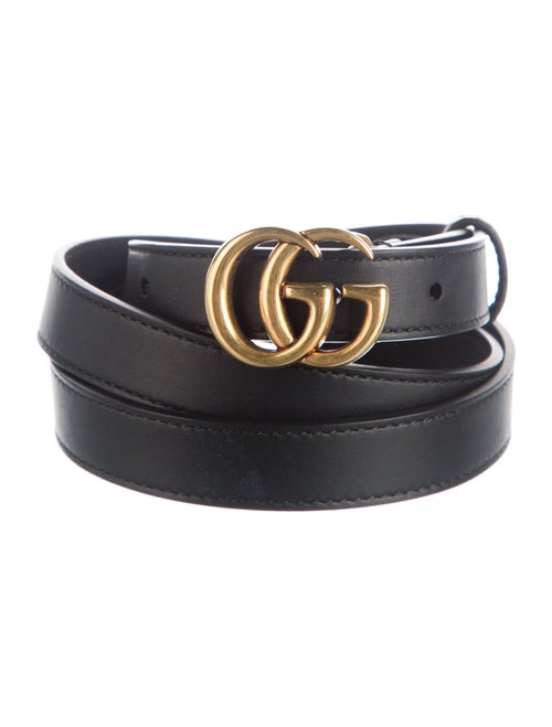 Gucci Double G Logo Skinny Belt