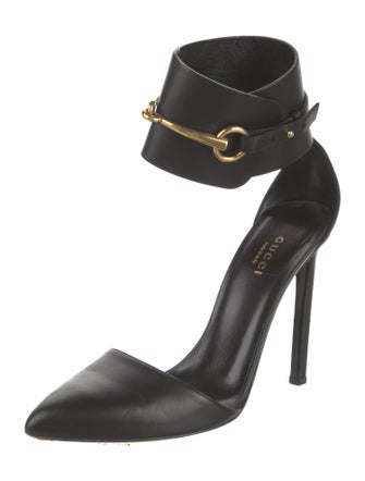 Gucci Horsebit Accent Leather Pumps