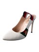 Gucci Web Accent Leather Slingback Pumps