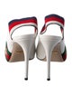 Gucci Web Accent Leather Slingback Pumps