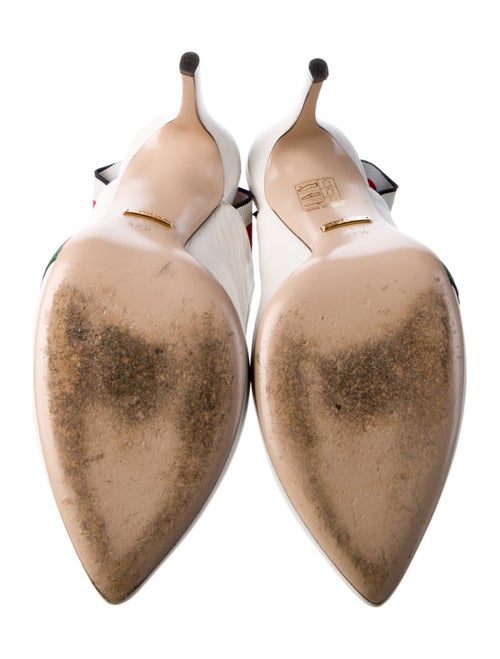 Gucci Web Accent Leather Slingback Pumps