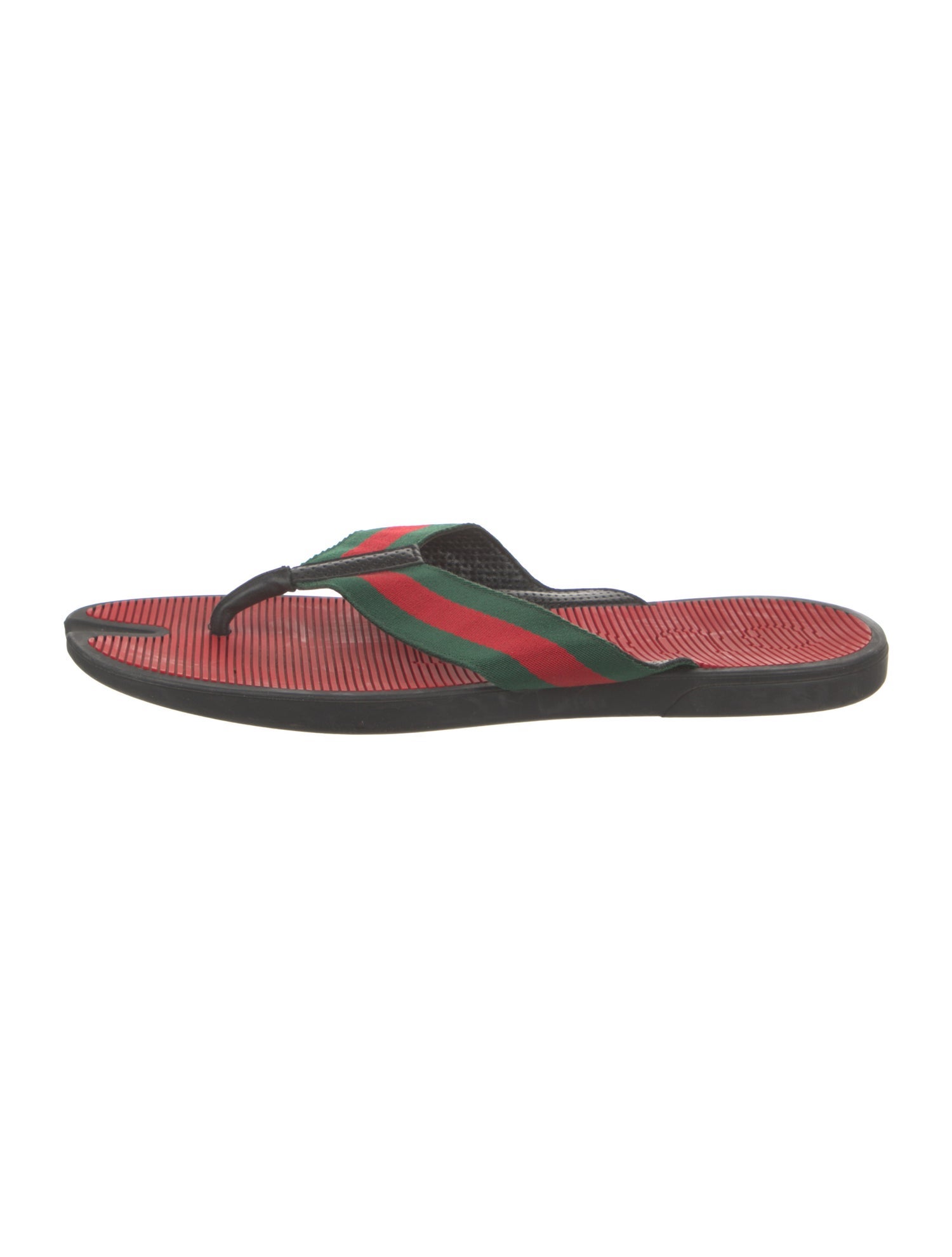 Gucci Web Accent Canvas Flip Flops