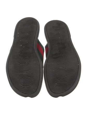 Gucci Web Accent Canvas Flip Flops