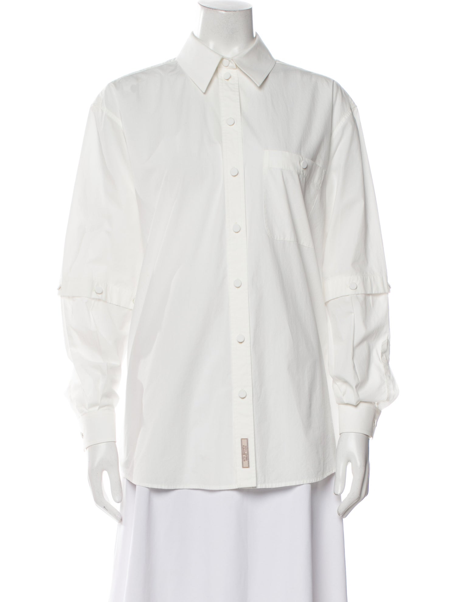 Gucci Detachable-Sleeve Long Sleeve Button-Up Top