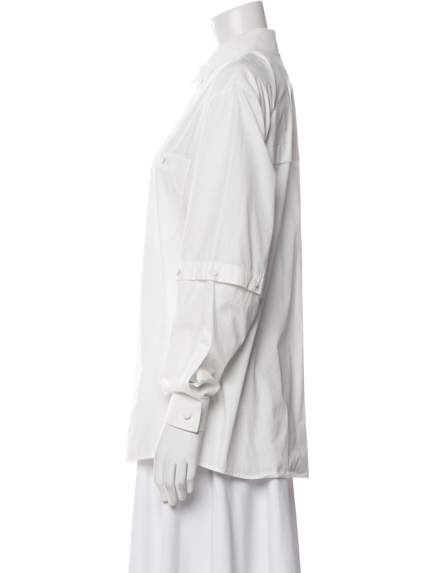 Gucci Detachable-Sleeve Long Sleeve Button-Up Top