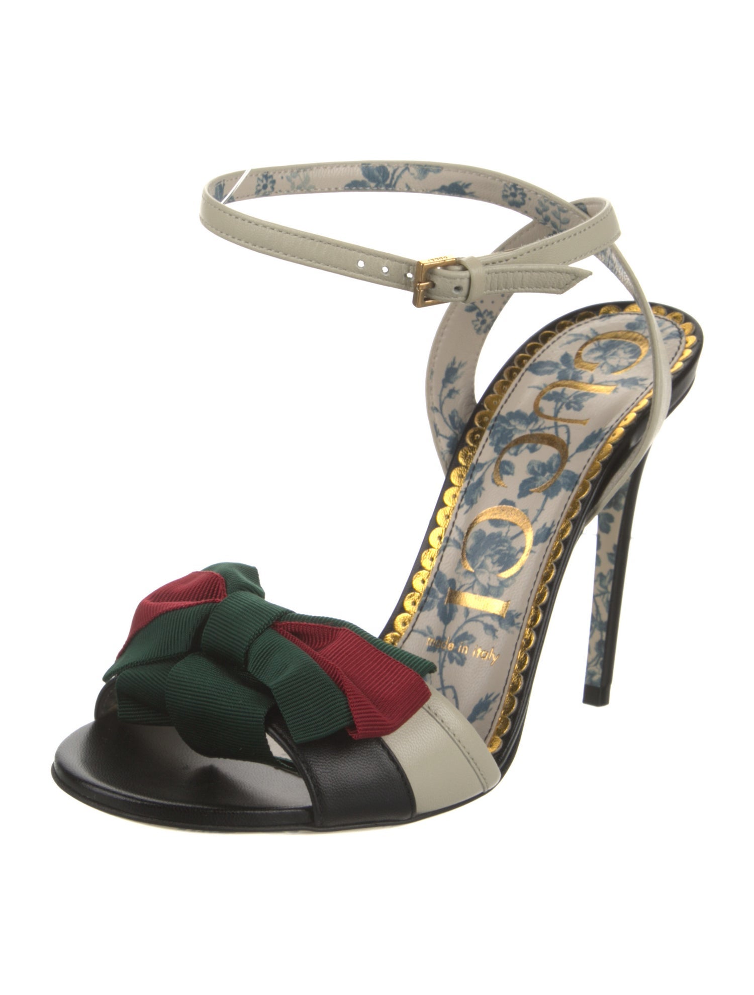 Gucci Web Accent Leather Sandals