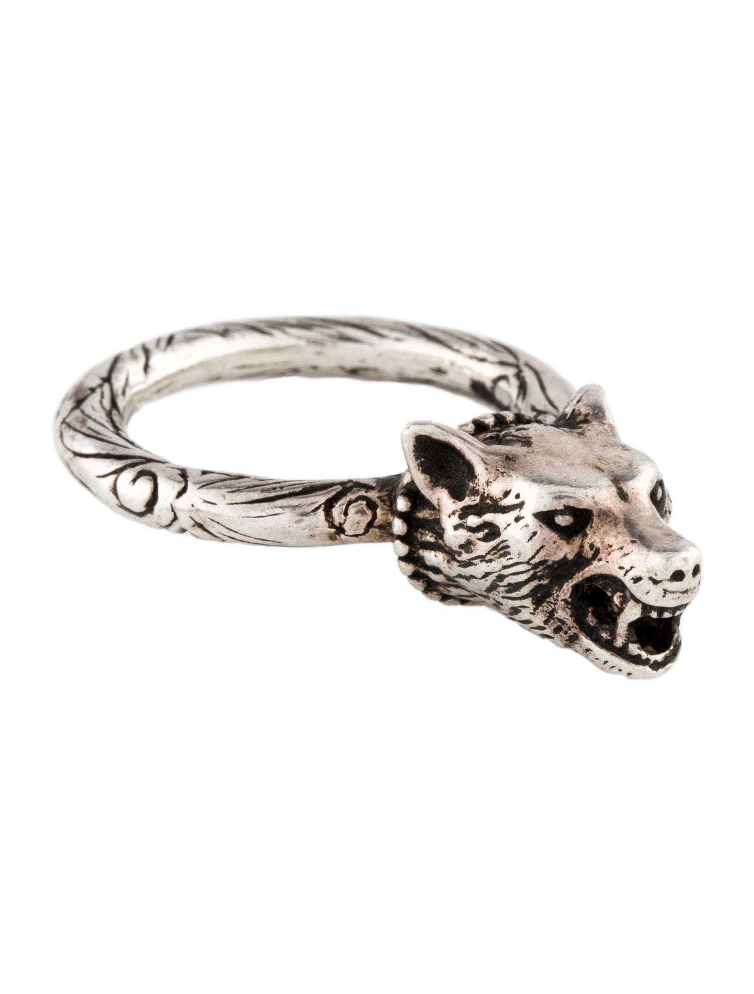 Gucci Anger Forest Wolf Head Cocktail Ring