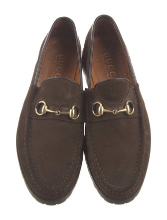 Gucci Horsebit Accent Suede Loafers